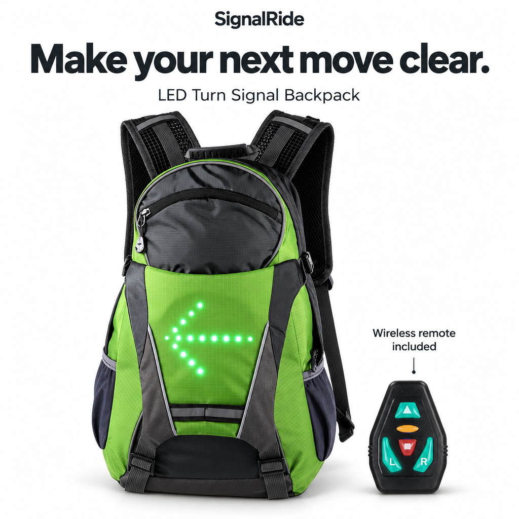SignalRide – LED Turn Signal Backpack