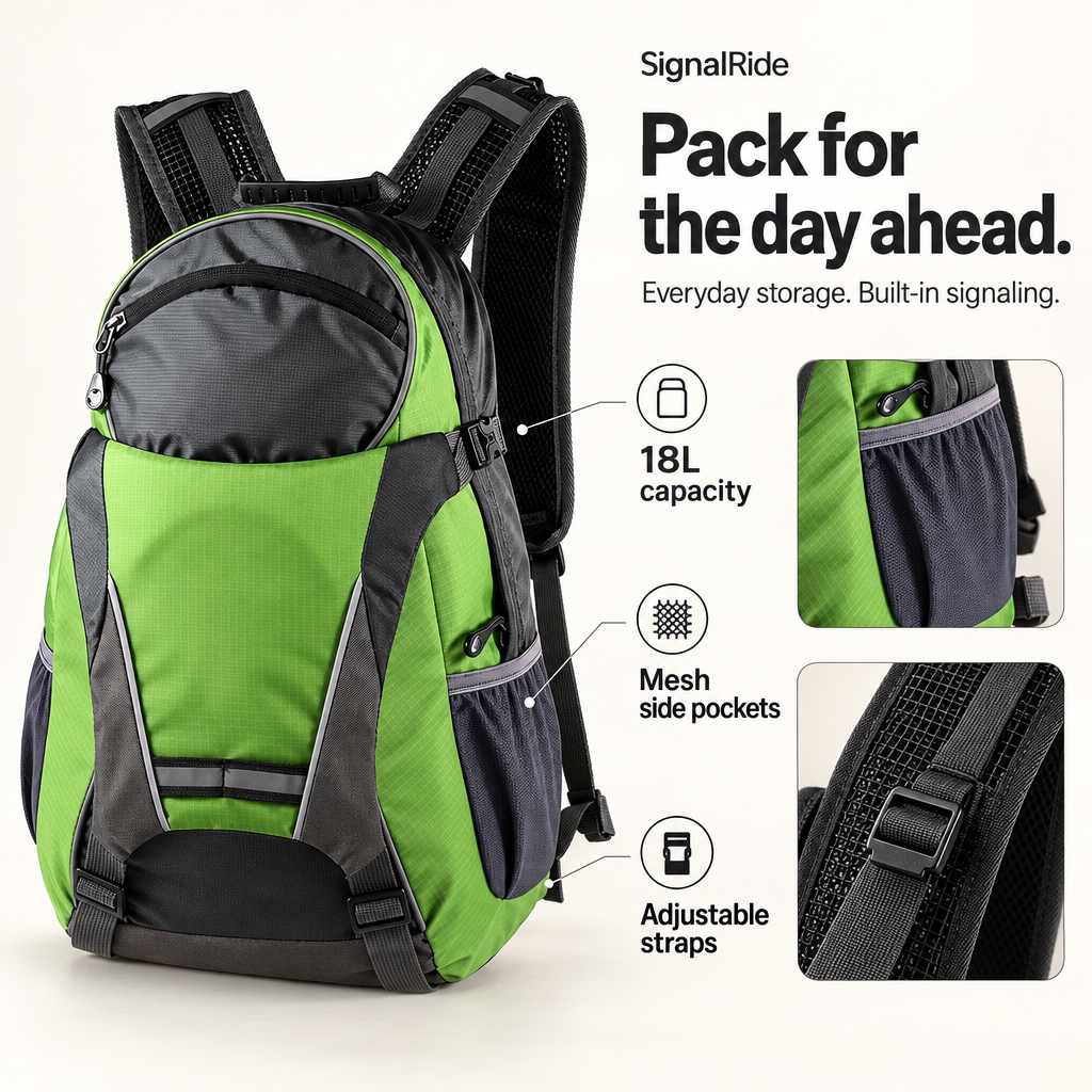SignalRide – LED Turn Signal Backpack